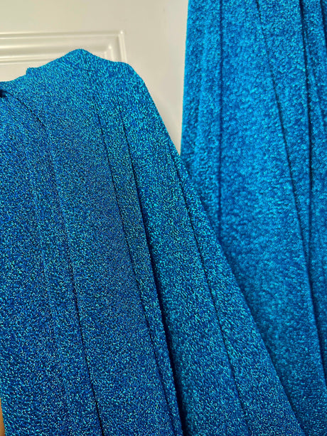 Turquoise Glitter Lurex Jersey