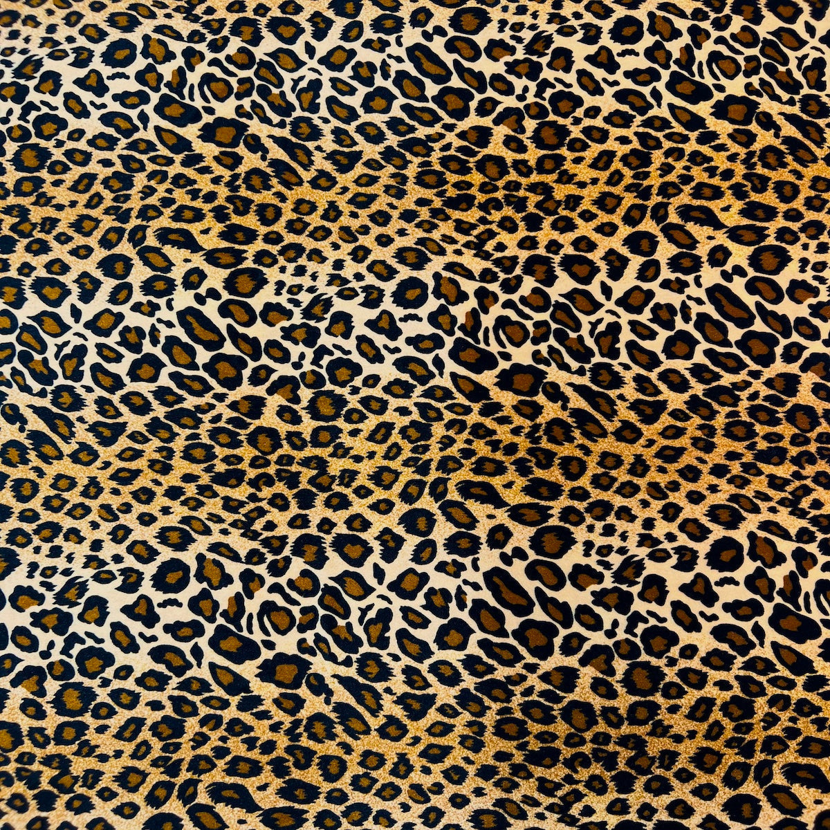 Leopard Print Stretch Velvet Fabric - 92% Polyester 8% Spandex, Leopard Print, 60" Width (1 Yard)
