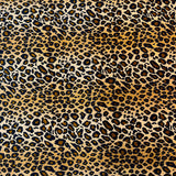Leopard Print Stretch Velvet Fabric - 92% Polyester 8% Spandex, Leopard Print, 60" Width (1 Yard)