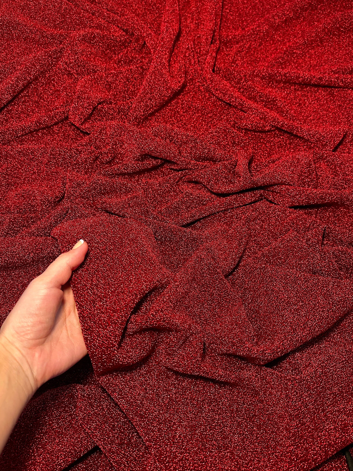 Red Glitter Lurex Jersey