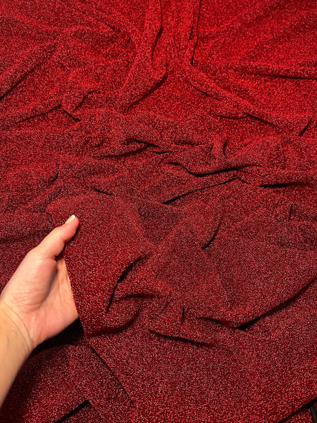 Red Glitter Lurex Jersey