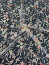 3D Floral Embroidered Tulle Peach Multicolor