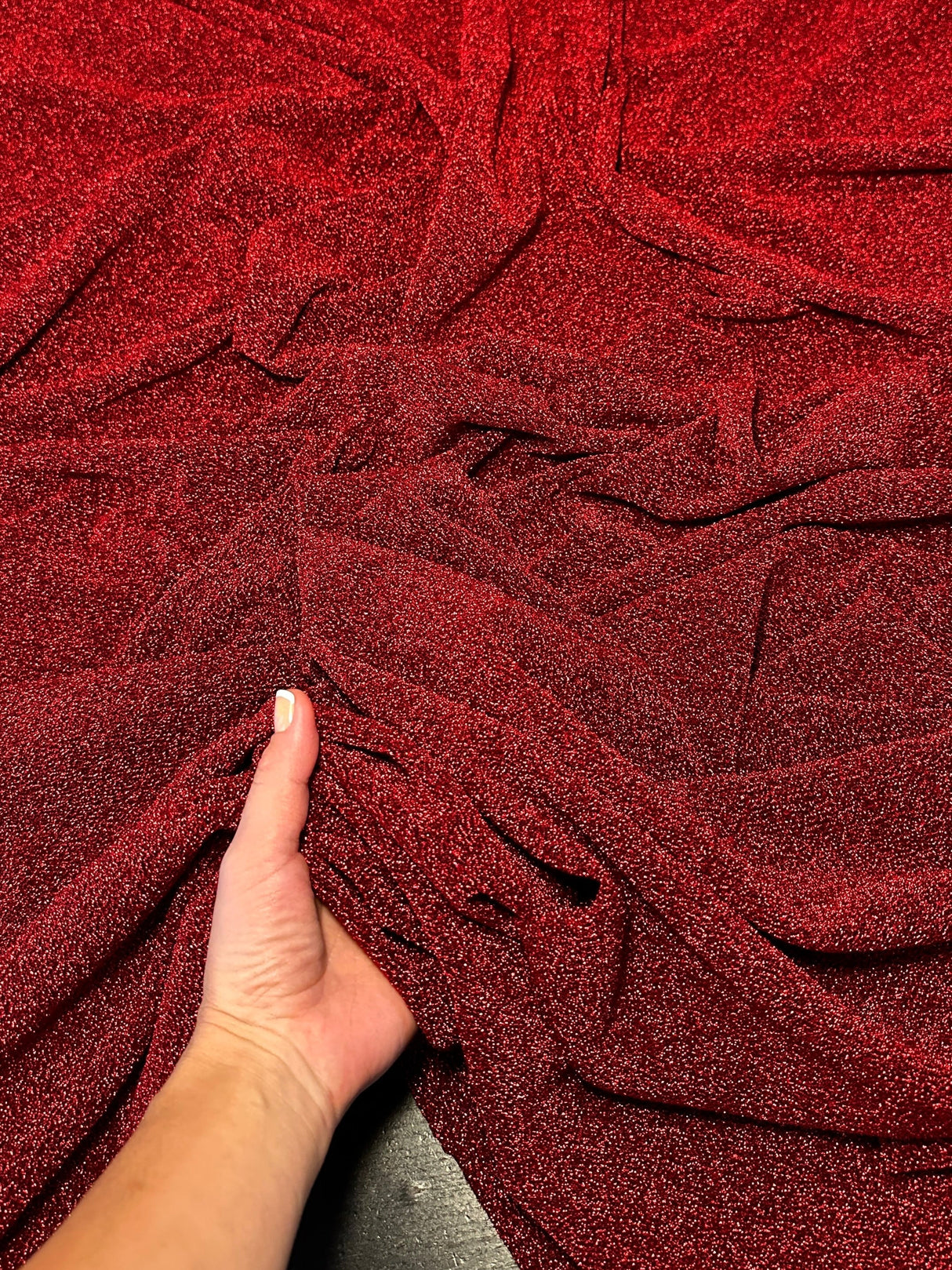 Red Glitter Lurex Jersey