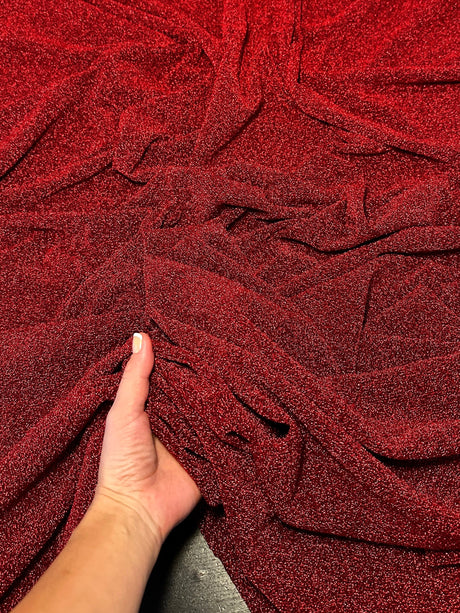 Red Glitter Lurex Jersey