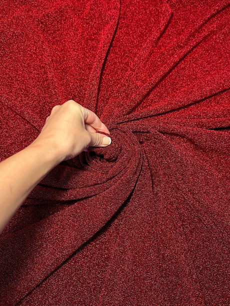 Red Glitter Lurex Jersey