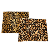 Leopard Print Stretch Velvet Fabric - 92% Polyester 8% Spandex, Leopard Print, 60" Width (1 Yard)
