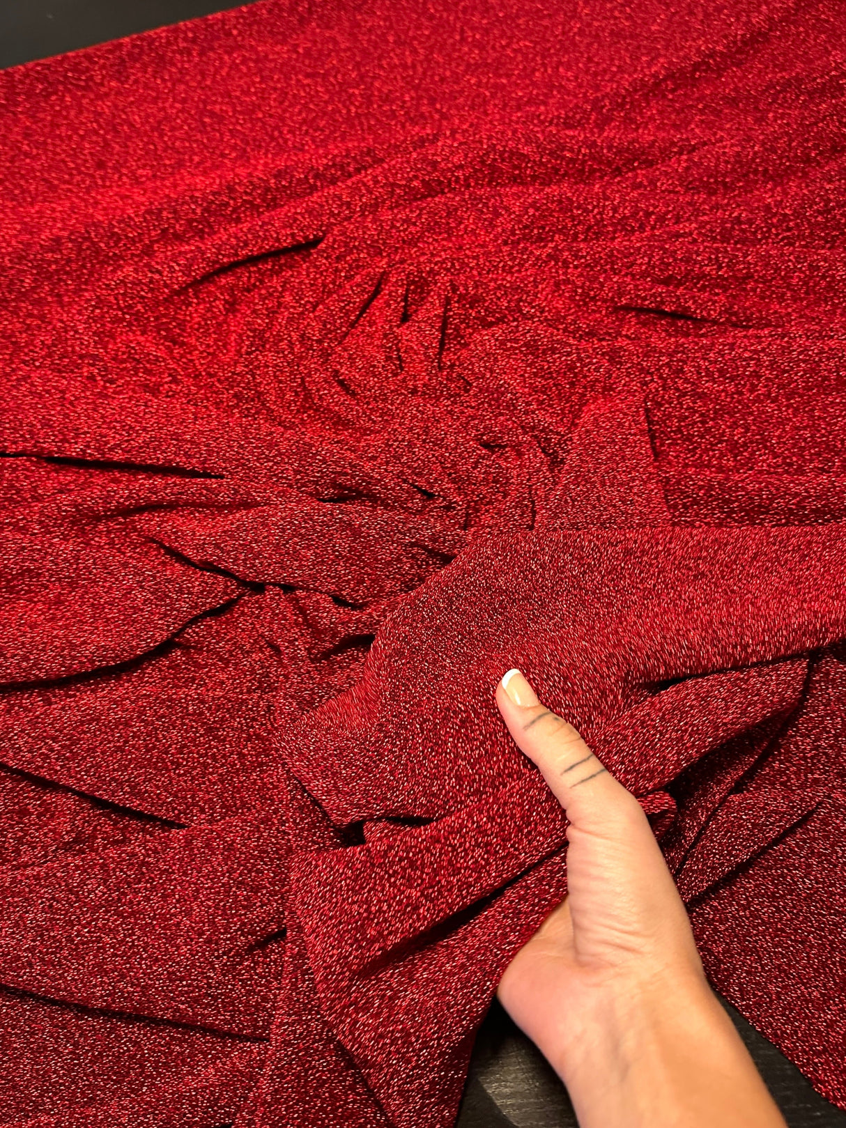 Red Glitter Lurex Jersey
