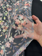 3D Floral Embroidered Tulle