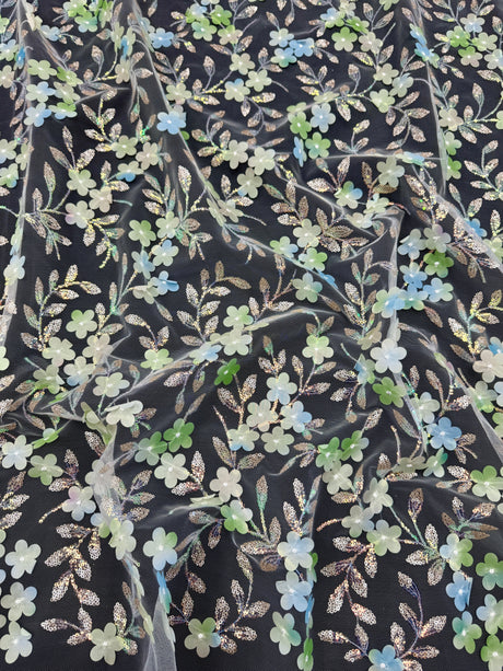 3D Floral Embroidered Tulle