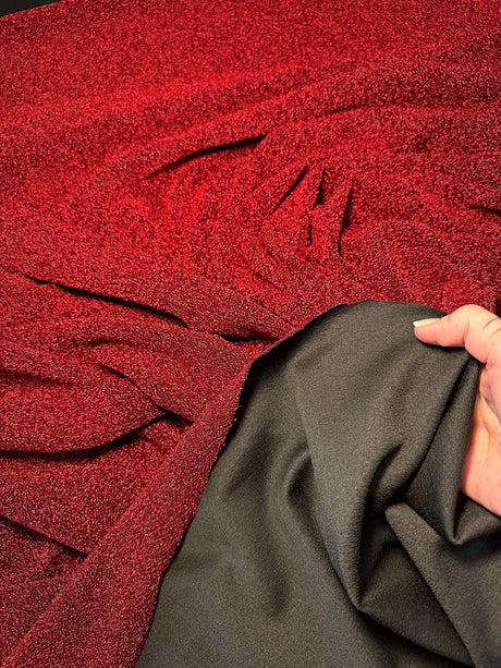 Red Glitter Lurex Jersey