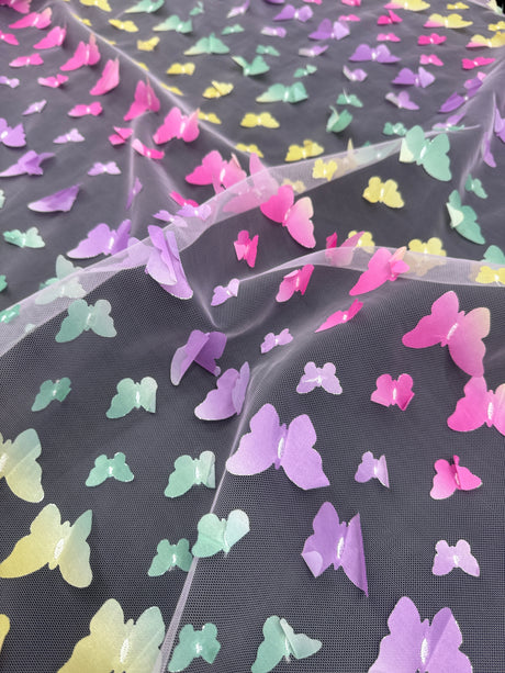 3D Butterfly Lace Rainbow Multicolor