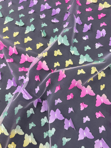 3D Butterfly Lace Rainbow Multicolor