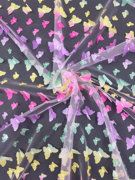 3D Butterfly Lace Rainbow Multicolor