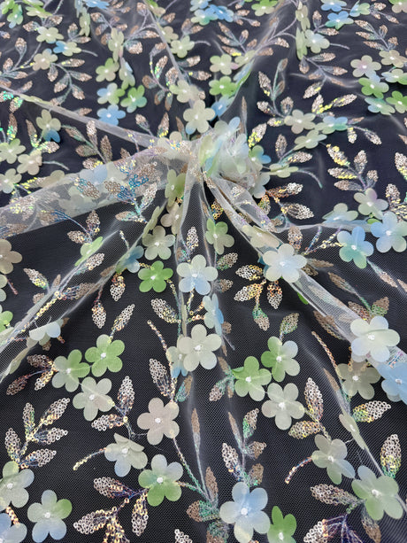 3D Floral Embroidered Tulle
