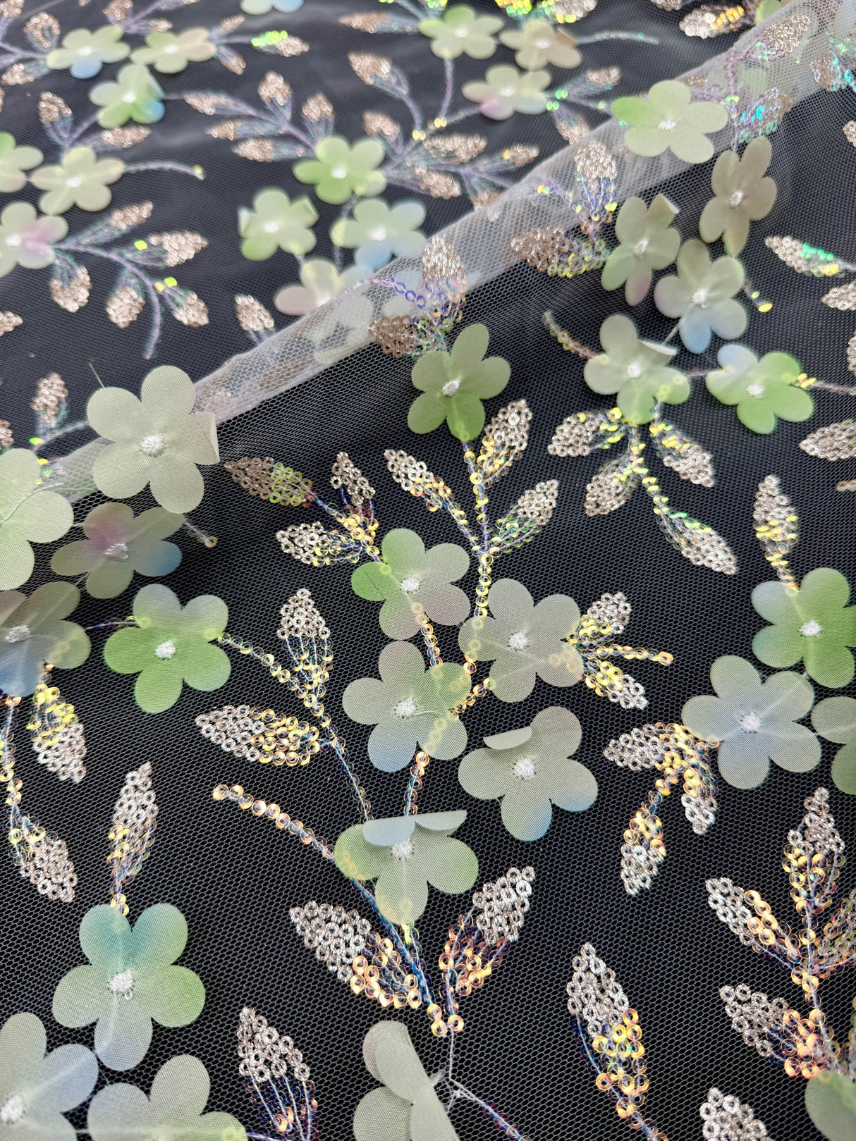 3D Floral Embroidered Tulle
