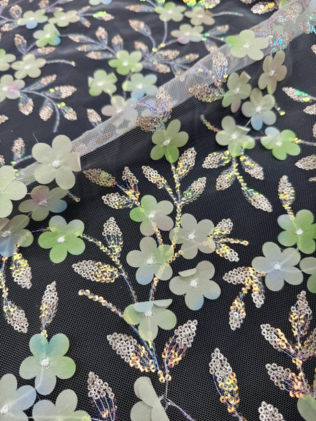 3D Floral Embroidered Tulle