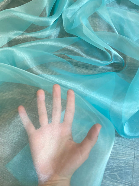 Shimmering Crystal Organza Turquoise