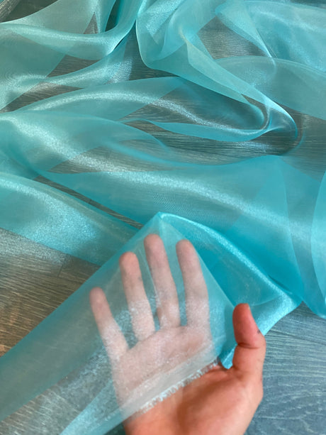 Shimmering Crystal Organza Turquoise
