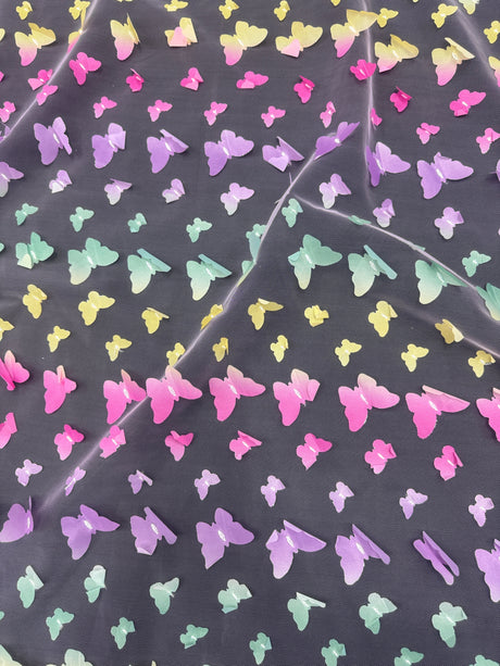 3D Butterfly Lace Rainbow Multicolor