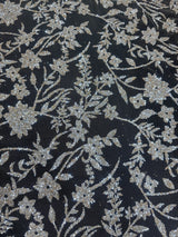 Beaded Floral Lace Silver Champagne