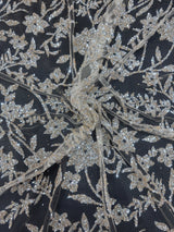 Beaded Floral Lace Silver Champagne