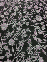 Beaded Floral Lace Lavender Silver