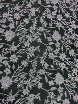 Beaded Floral Lace Lavender Silver