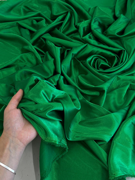 Luxury Silky Stretch Satin Kelly Green
