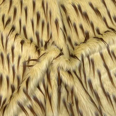 Two Tone Spike Shaggy Faux Fur Fabric - 100 Percent Polyester Fabric, Two-Tone Shaggy Texture, 60" Width, 1.5" Pile Length (1 Yard)