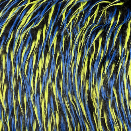 Three Spike Shaggy Faux Fur Fabric - 100 Percent Polyester Fabric, Multi Color Shaggy Texture, 60" Width, 1.5-2" Pile Length (1 Yard)