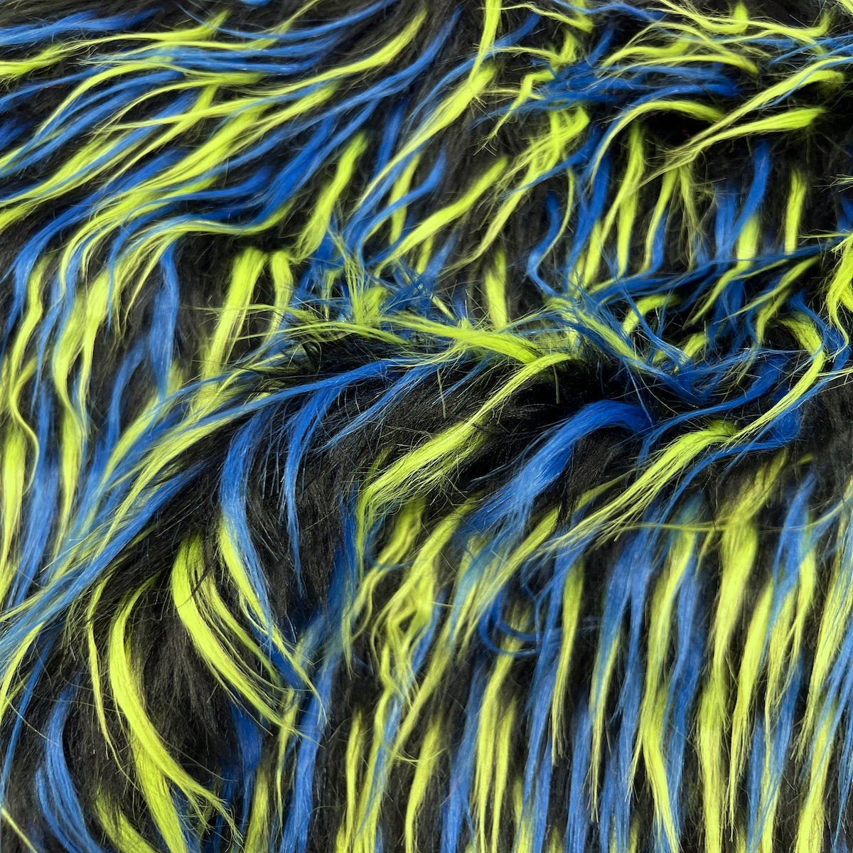 Three Spike Shaggy Faux Fur Fabric - 100 Percent Polyester Fabric, Multi Color Shaggy Texture, 60" Width, 1.5-2" Pile Length (1 Yard)