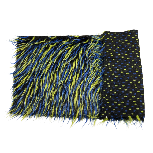 Three Spike Shaggy Faux Fur Fabric - 100 Percent Polyester Fabric, Multi Color Shaggy Texture, 60" Width, 1.5-2" Pile Length (1 Yard)