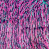 Three Spike Shaggy Faux Fur Fabric - 100 Percent Polyester Fabric, Multi Color Shaggy Texture, 60" Width, 1.5-2" Pile Length (1 Yard)