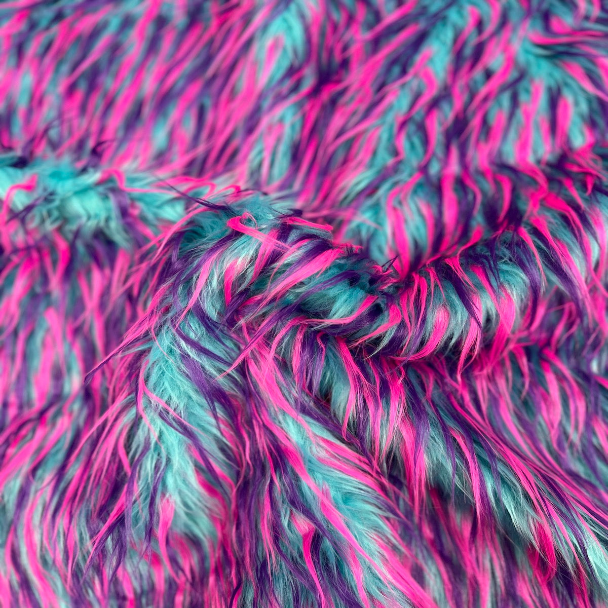 Faux Fur Fabric Three Spike Shaggy Colorful