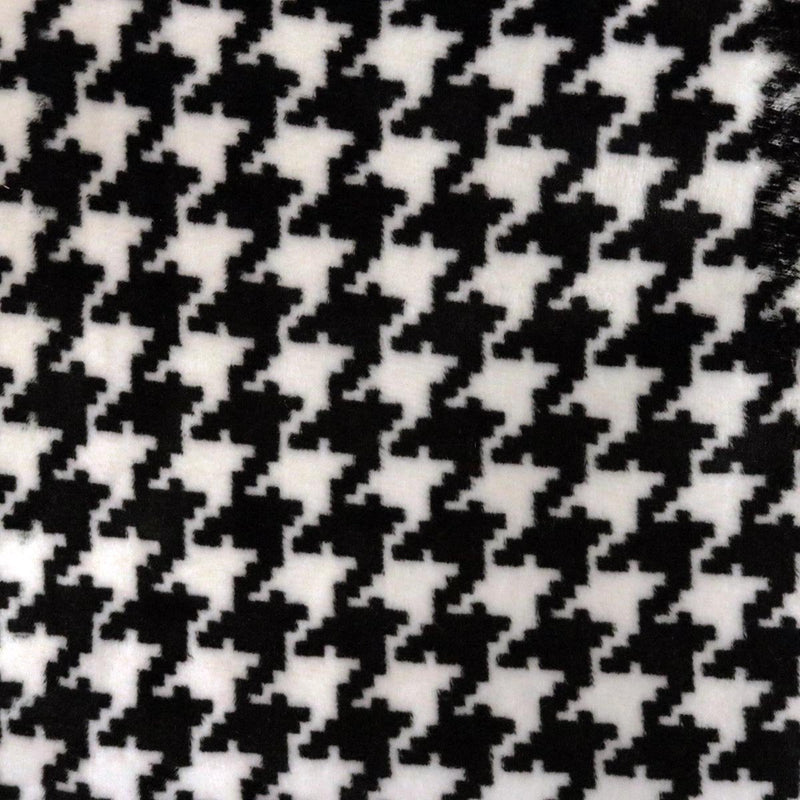 Velvet Upholstery Fabric Hound Black & White