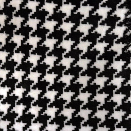 Velvet Upholstery Fabric Hound Black & White