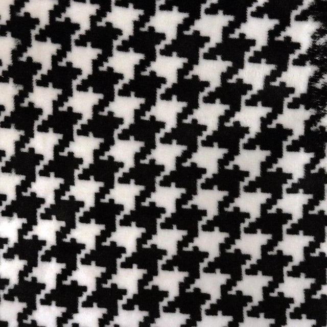 Velvet Upholstery Fabric Hound Black & White