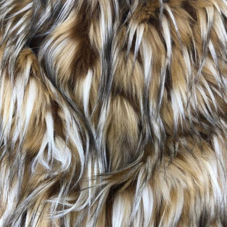 Faux Fur Shag Fabric Coyote Multicolor