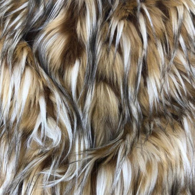 Faux Fur Shag Fabric Coyote Multicolor