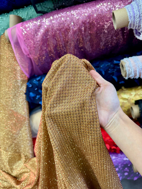 Shimmery Lurex Brocade Antique Gold
