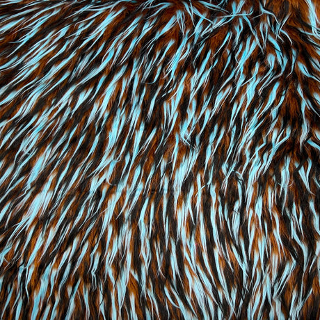 Three Spike Shaggy Faux Fur Fabric - 100 Percent Polyester Fabric, Multi Color Shaggy Texture, 60" Width, 1.5-2" Pile Length (1 Yard)