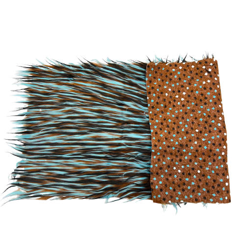 Three Spike Shaggy Faux Fur Fabric - 100 Percent Polyester Fabric, Multi Color Shaggy Texture, 60" Width, 1.5-2" Pile Length (1 Yard)