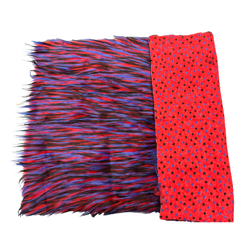 Three Spike Shaggy Faux Fur Fabric - 100 Percent Polyester Fabric, Multi Color Shaggy Texture, 60" Width, 1.5-2" Pile Length (1 Yard)