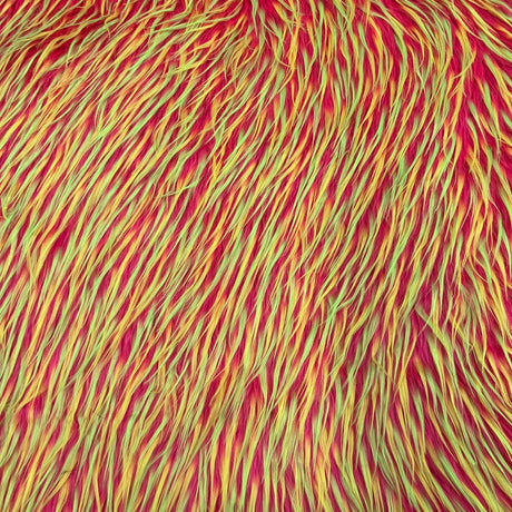 Three Spike Shaggy Faux Fur Fabric - 100 Percent Polyester Fabric, Multi Color Shaggy Texture, 60" Width, 1.5-2" Pile Length (1 Yard)
