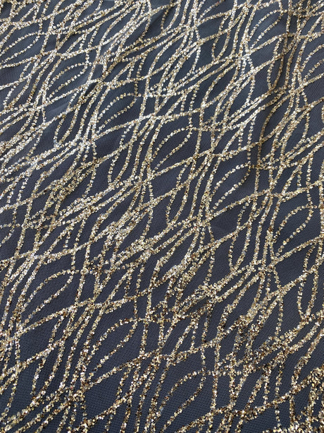 Gold Glitter Lace on Mesh