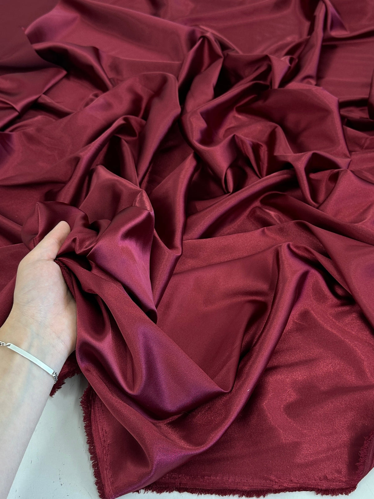 Burgundy Luxury Silky Stretch Satin