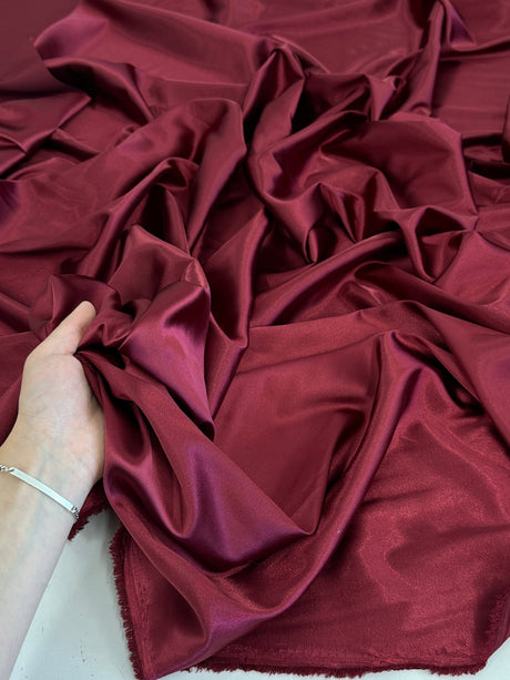 Burgundy Luxury Silky Stretch Satin