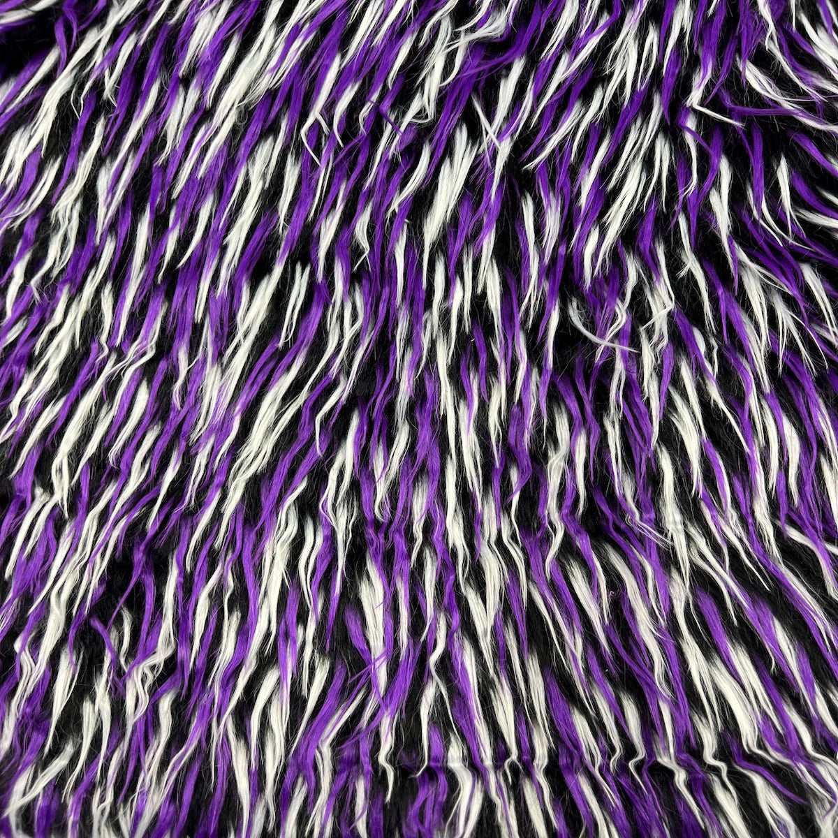Three Spike Shaggy Faux Fur Fabric - 100 Percent Polyester Fabric, Multi Color Shaggy Texture, 60" Width, 1.5-2" Pile Length (1 Yard)