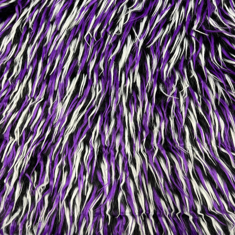 Three Spike Shaggy Faux Fur Fabric - 100 Percent Polyester Fabric, Multi Color Shaggy Texture, 60" Width, 1.5-2" Pile Length (1 Yard)