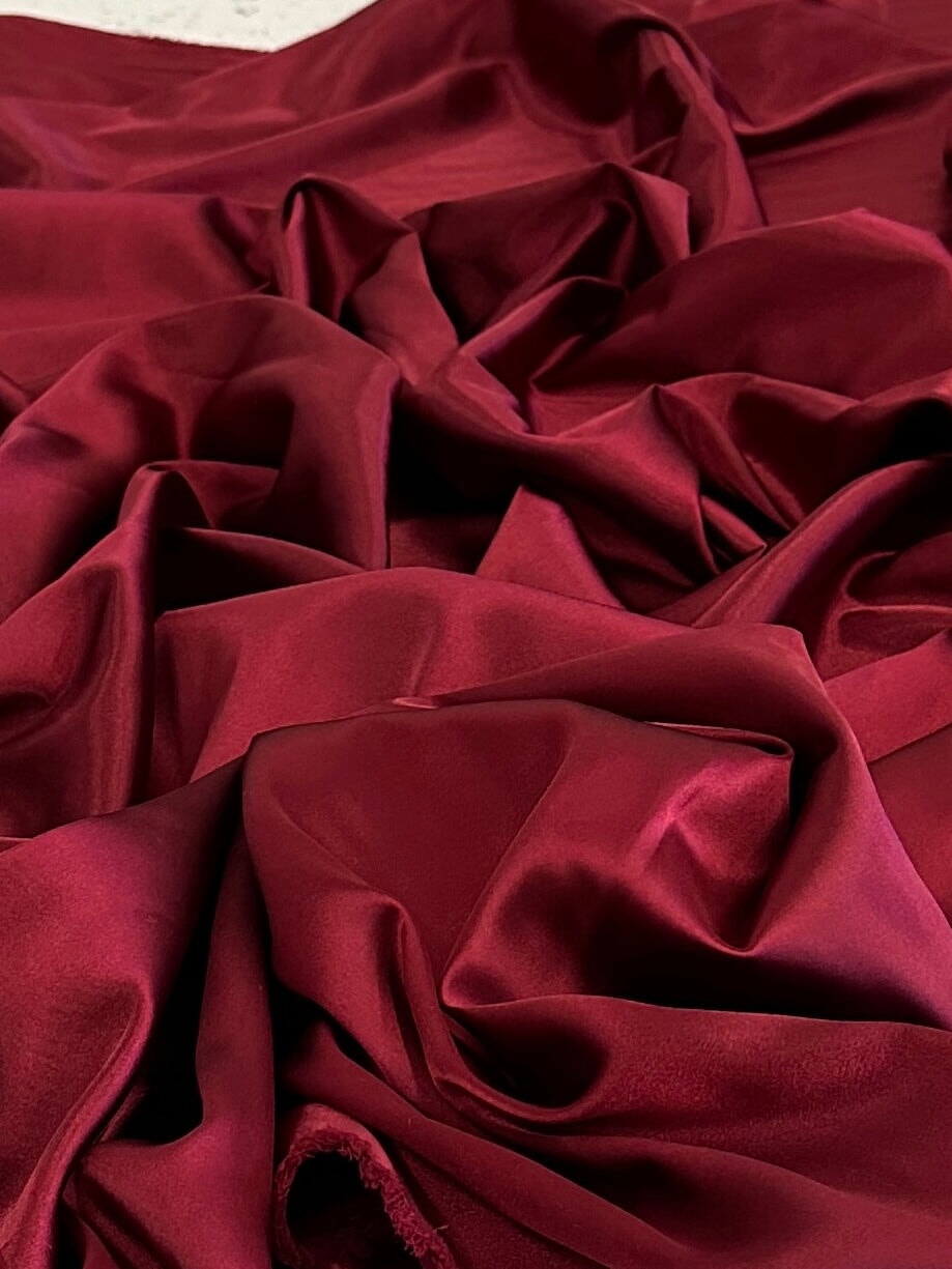 Burgundy Luxury Silky Stretch Satin